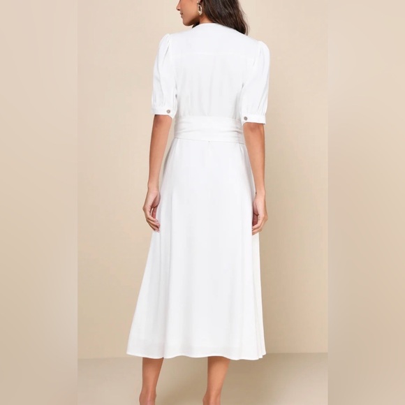 NWT Lulus Blissful Simplicity White Midi Dress - Picture 2 of 13